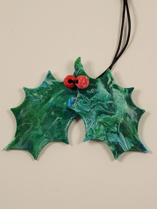 Recycled Plastic Holly Leaf Christmas Decoration