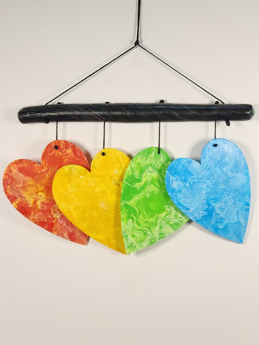 "Just Be Nice" Windchime / Large Hearts