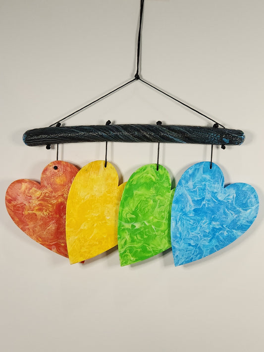 "Just Be Nice" Windchime / Large Hearts